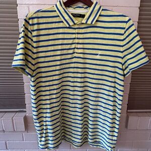 Men’s Polo, short sleeve 100 % Cotton, XL, Slim Fit, Striped